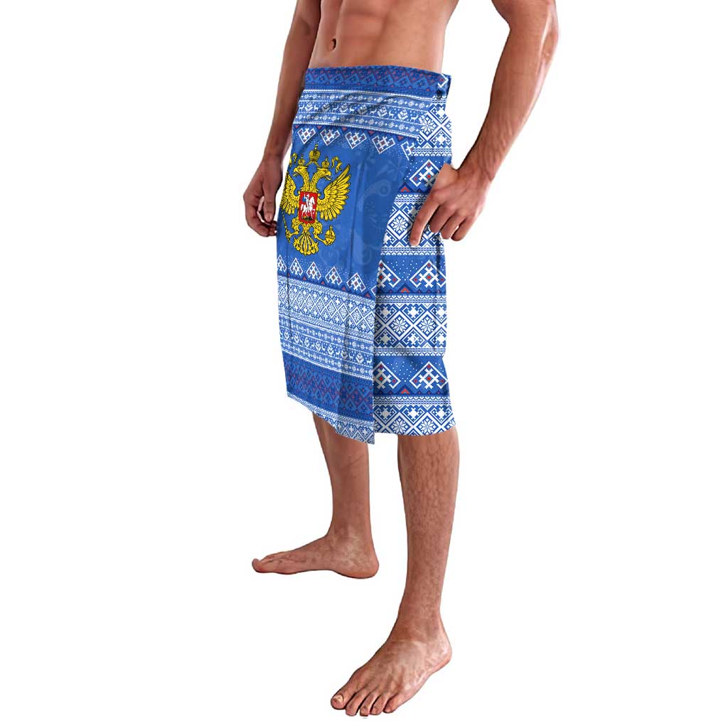 Russia Matryoshka Spirit Lavalava with Folk Pattern and Double-Headed Eagle Emblem