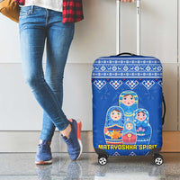 Russia Matryoshka Spirit Luggage Cover with Folk Pattern and Double-Headed Eagle Emblem