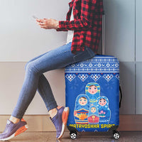 Russia Matryoshka Spirit Luggage Cover with Folk Pattern and Double-Headed Eagle Emblem