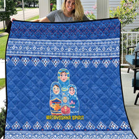 Russia Matryoshka Spirit Quilt with Folk Pattern and Double-Headed Eagle Emblem