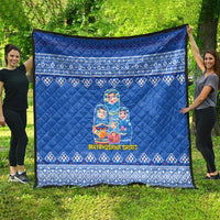 Russia Matryoshka Spirit Quilt with Folk Pattern and Double-Headed Eagle Emblem