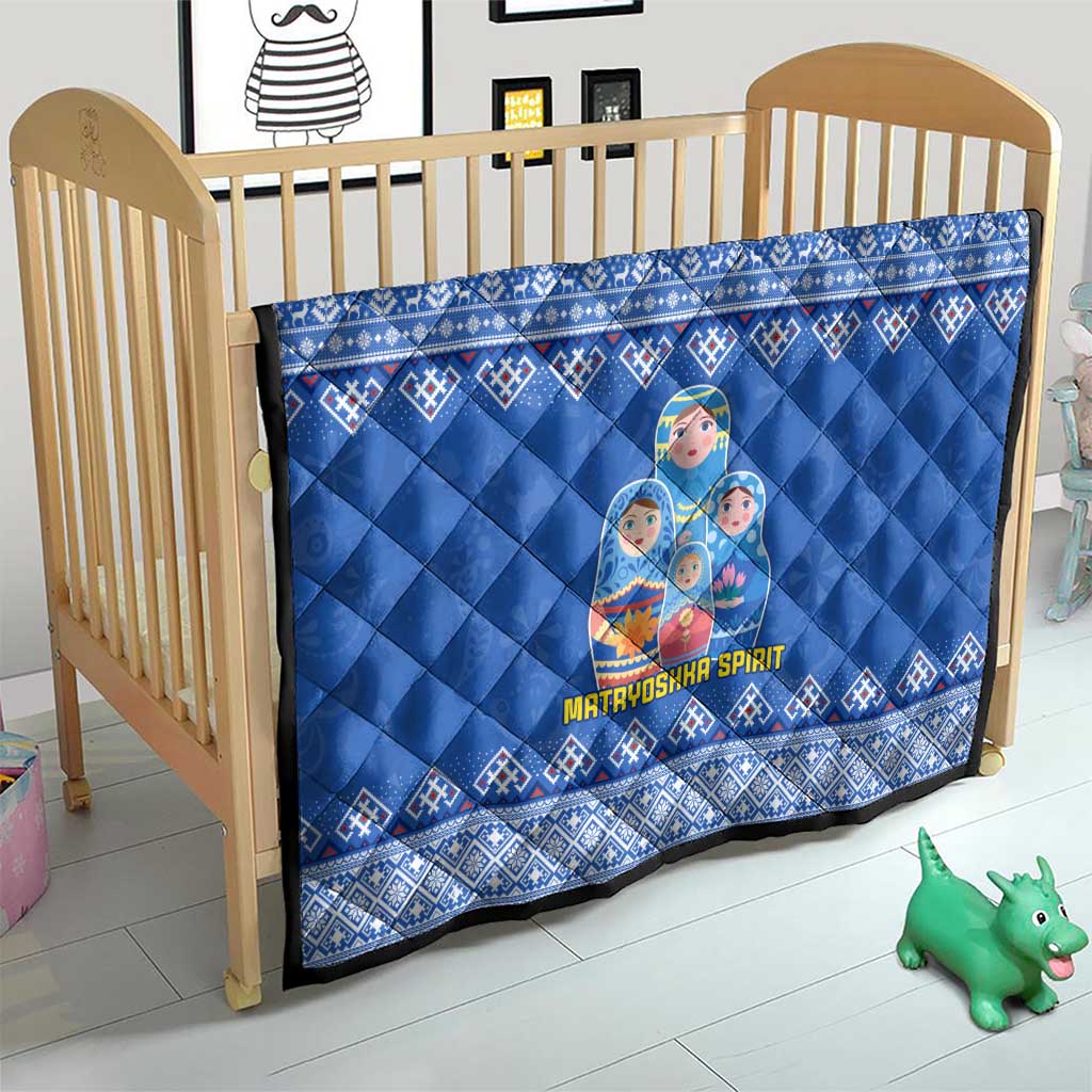 Russia Matryoshka Spirit Quilt with Folk Pattern and Double-Headed Eagle Emblem