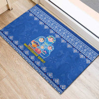 Russia Matryoshka Spirit Rubber Doormat with Folk Pattern and Double-Headed Eagle Emblem