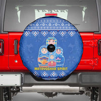 Russia Matryoshka Spirit Spare Tire Cover with Folk Pattern and Double-Headed Eagle Emblem