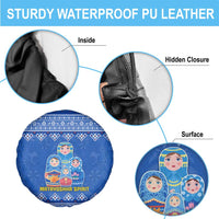 Russia Matryoshka Spirit Spare Tire Cover with Folk Pattern and Double-Headed Eagle Emblem