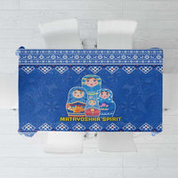 Russia Matryoshka Spirit Tablecloth with Folk Pattern and Double-Headed Eagle Emblem