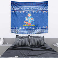 Russia Matryoshka Spirit Tapestry with Folk Pattern and Double-Headed Eagle Emblem