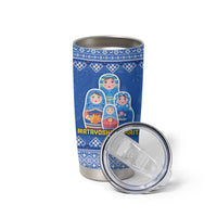 Russia Matryoshka Spirit Tumbler Cup with Folk Pattern and Double-Headed Eagle Emblem