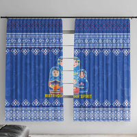 Russia Matryoshka Spirit Window Curtain with Folk Pattern and Double-Headed Eagle Emblem