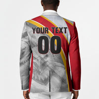 Personalized Tunisia Soccer Carthage Eagles Mascot Blazer Red And White Abstract Geometric Football Concept