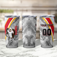Personalized Tunisia Soccer Carthage Eagles Mascot Tumbler Cup Red And White Abstract Geometric Football Concept