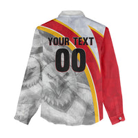 Personalized Tunisia Soccer Carthage Eagles Mascot Women Casual Shirt Red And White Abstract Geometric Football Concept