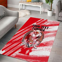 Personalized Tunisia Football Area Rug Tunisian Flag Carthage Eagles Mascot Grunge Style
