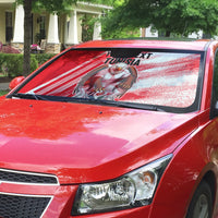 Personalized Tunisia Football Auto Sun Shade Tunisian Flag Carthage Eagles Mascot Grunge Style
