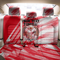 Personalized Tunisia Football Back Car Seat Cover Tunisian Flag Carthage Eagles Mascot Grunge Style