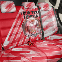 Personalized Tunisia Football Back Car Seat Cover Tunisian Flag Carthage Eagles Mascot Grunge Style