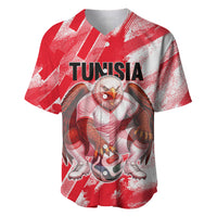 Personalized Tunisia Football Baseball Jersey Tunisian Flag Carthage Eagles Mascot Grunge Style