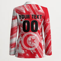 Personalized Tunisia Football Blazer Tunisian Flag Carthage Eagles Mascot Grunge Style