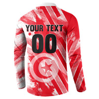 Personalized Tunisia Football Button Sweatshirt Tunisian Flag Carthage Eagles Mascot Grunge Style