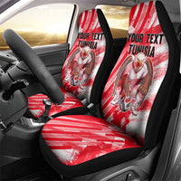 Personalized Tunisia Football Car Seat Cover Tunisian Flag Carthage Eagles Mascot Grunge Style