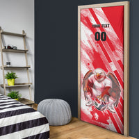 Personalized Tunisia Football Door Cover Tunisian Flag Carthage Eagles Mascot Grunge Style