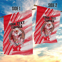 Personalized Tunisia Football Garden Flag Tunisian Flag Carthage Eagles Mascot Grunge Style