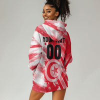 Personalized Tunisia Football Hoodie Dress Tunisian Flag Carthage Eagles Mascot Grunge Style