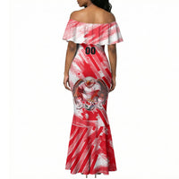 Personalized Tunisia Football Mermaid Dress Tunisian Flag Carthage Eagles Mascot Grunge Style