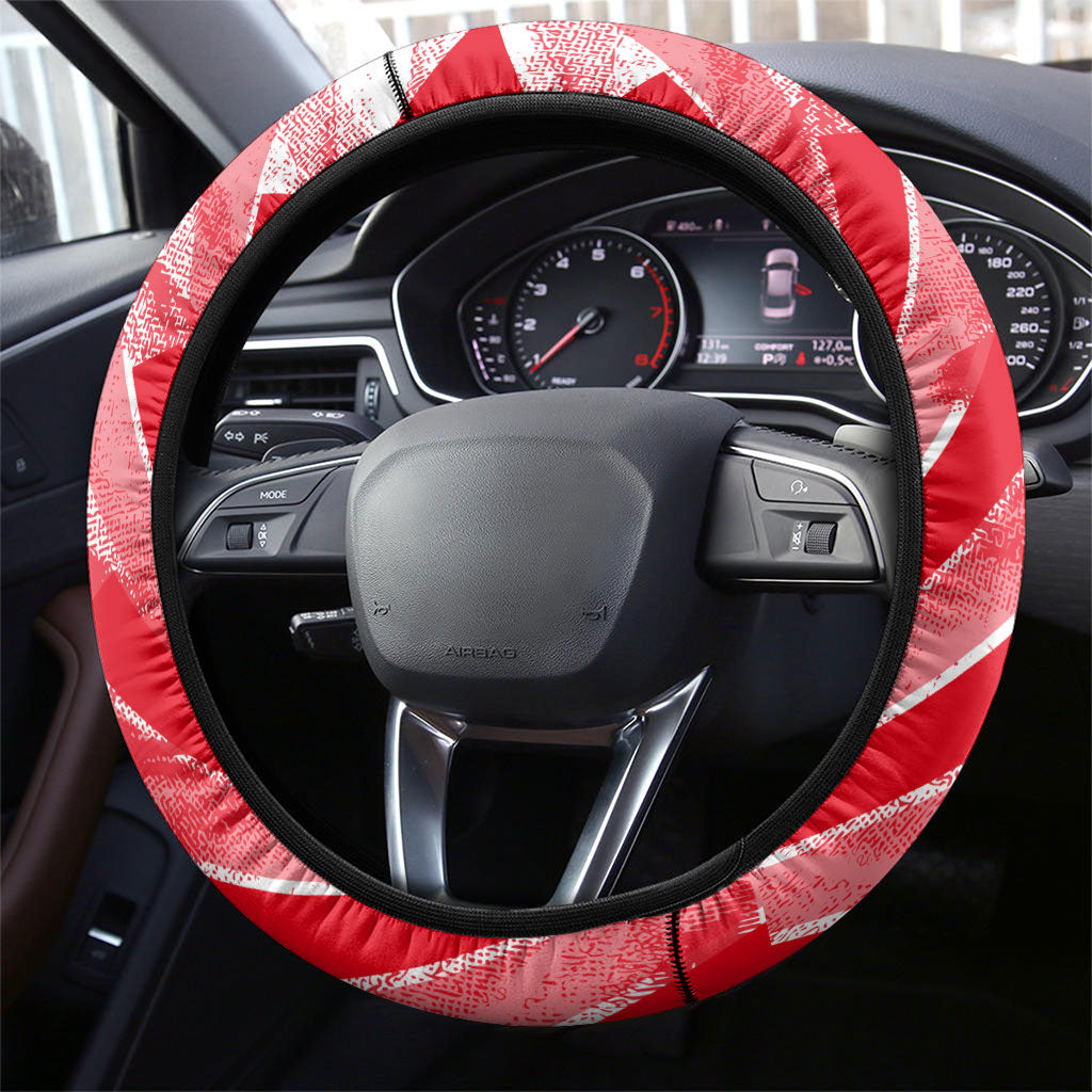 Tunisia Football Steering Wheel Cover Tunisian Flag Carthage Eagles Mascot Grunge Style