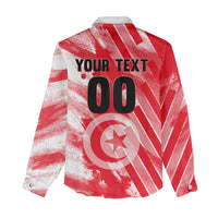 Personalized Tunisia Football Women Casual Shirt Tunisian Flag Carthage Eagles Mascot Grunge Style
