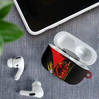 Personalized Belgium Soccer Red Devils Mascot AirPods Case Royal Belgian Football Geometric Simple Style
