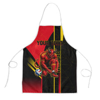 Personalized Belgium Soccer Red Devils Mascot Apron Royal Belgian Football Geometric Simple Style
