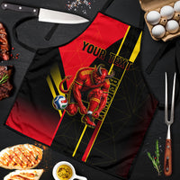 Personalized Belgium Soccer Red Devils Mascot Apron Royal Belgian Football Geometric Simple Style