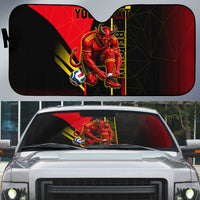Personalized Belgium Soccer Red Devils Mascot Auto Sun Shade Royal Belgian Football Geometric Simple Style