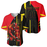 Personalized Belgium Soccer Red Devils Mascot Baseball Jersey Royal Belgian Football Geometric Simple Style