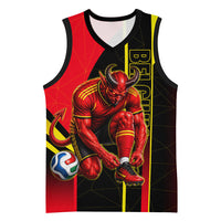 Personalized Belgium Soccer Red Devils Mascot Basketball Jersey Royal Belgian Football Geometric Simple Style