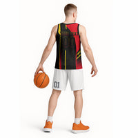 Personalized Belgium Soccer Red Devils Mascot Basketball Jersey Royal Belgian Football Geometric Simple Style