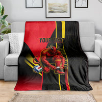 Personalized Belgium Soccer Red Devils Mascot Blanket Royal Belgian Football Geometric Simple Style