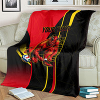 Personalized Belgium Soccer Red Devils Mascot Blanket Royal Belgian Football Geometric Simple Style