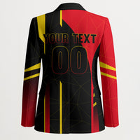 Personalized Belgium Soccer Red Devils Mascot Blazer Royal Belgian Football Geometric Simple Style