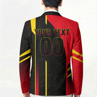 Personalized Belgium Soccer Red Devils Mascot Blazer Royal Belgian Football Geometric Simple Style
