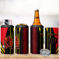 Personalized Belgium Soccer Red Devils Mascot 4 in 1 Can Cooler Tumbler Royal Belgian Football Geometric Simple Style