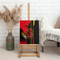 Personalized Belgium Soccer Red Devils Mascot Canvas Wall Art Royal Belgian Football Geometric Simple Style