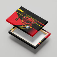 Personalized Belgium Soccer Red Devils Mascot Canvas Wall Art Royal Belgian Football Geometric Simple Style