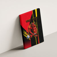 Personalized Belgium Soccer Red Devils Mascot Canvas Wall Art Royal Belgian Football Geometric Simple Style