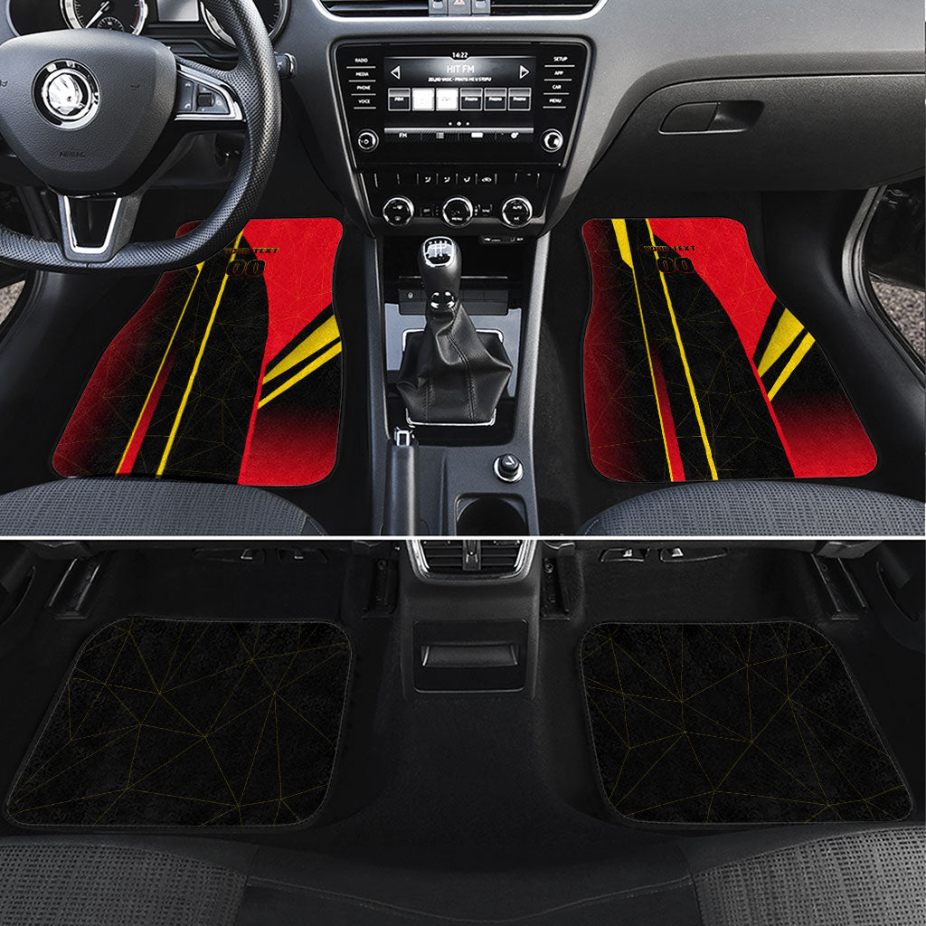 Personalized Belgium Soccer Red Devils Mascot Car Mats Royal Belgian Football Geometric Simple Style
