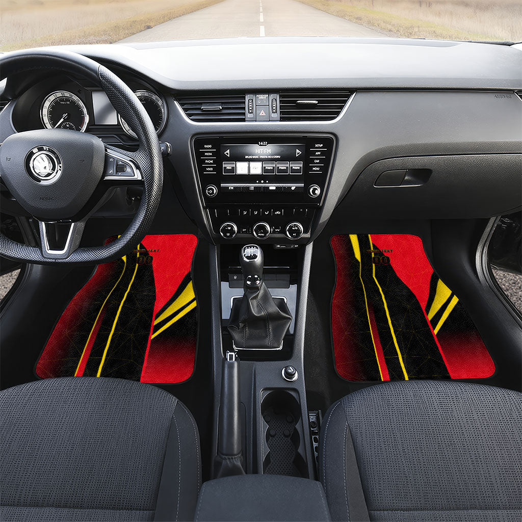 Personalized Belgium Soccer Red Devils Mascot Car Mats Royal Belgian Football Geometric Simple Style