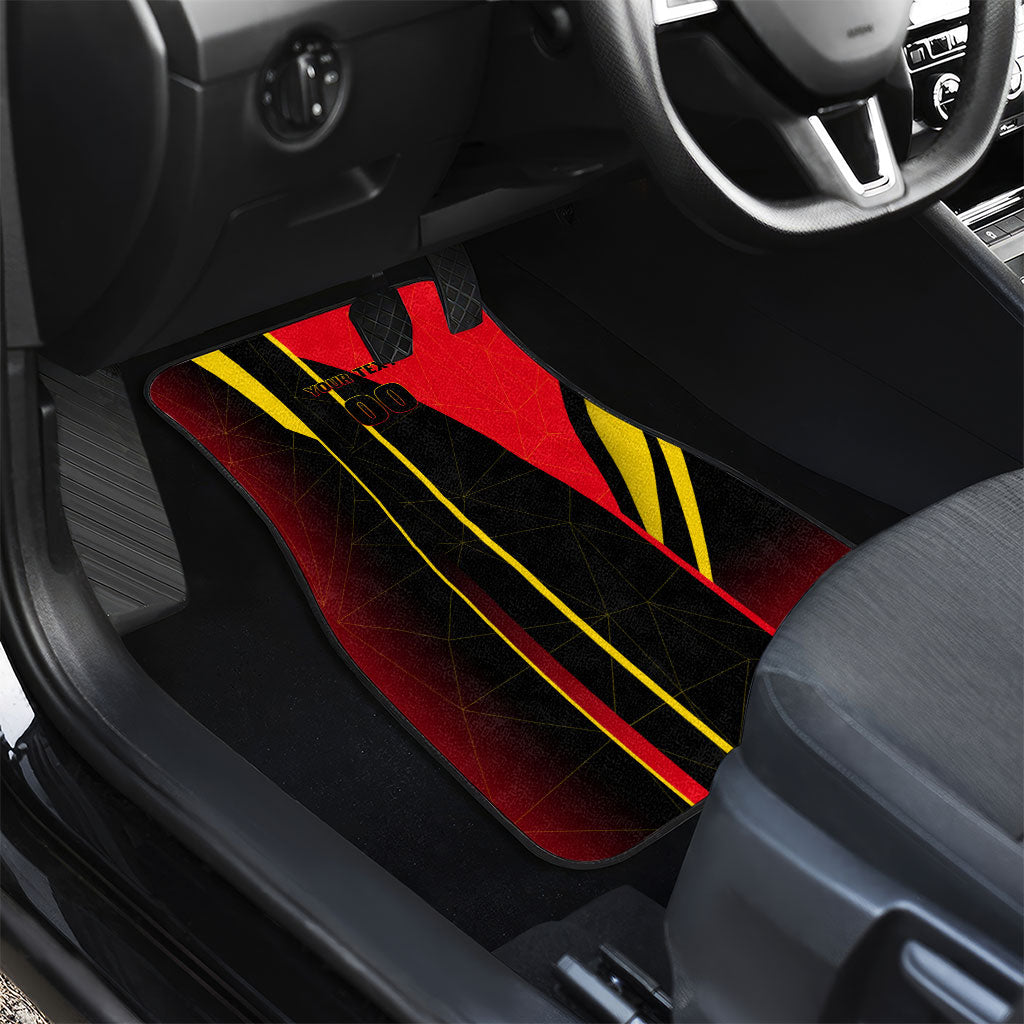 Personalized Belgium Soccer Red Devils Mascot Car Mats Royal Belgian Football Geometric Simple Style
