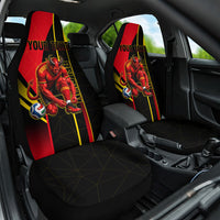 Personalized Belgium Soccer Red Devils Mascot Car Seat Cover Royal Belgian Football Geometric Simple Style