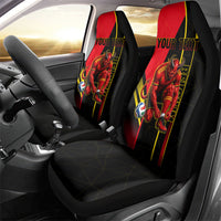 Personalized Belgium Soccer Red Devils Mascot Car Seat Cover Royal Belgian Football Geometric Simple Style